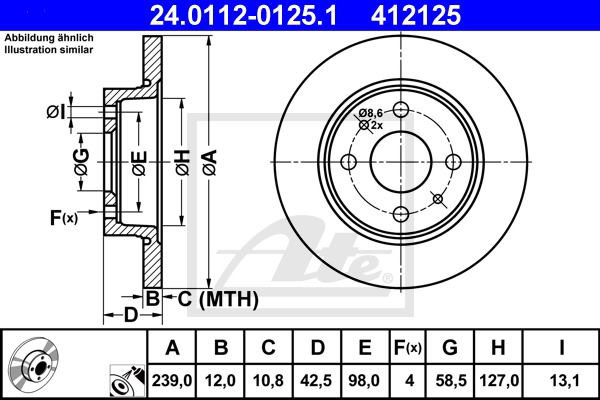 Bremsscheibe Vorderachse ATE 24.0112-0125.1 Bremsscheibe Vorderachse ATE 24.0112-0125.1 von ATE