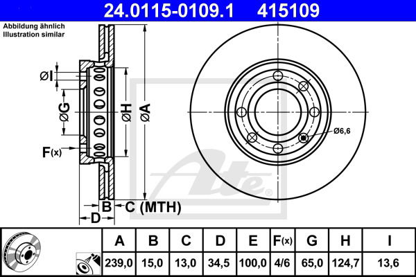 Bremsscheibe Vorderachse ATE 24.0115-0109.1 Bremsscheibe Vorderachse ATE 24.0115-0109.1 von ATE