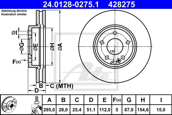 Bremsscheibe Vorderachse ATE 24.0128-0275.1 Bremsscheibe Vorderachse ATE 24.0128-0275.1 von ATE