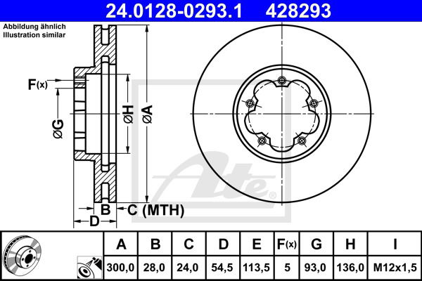 Bremsscheibe Vorderachse ATE 24.0128-0293.1 Bremsscheibe Vorderachse ATE 24.0128-0293.1 von ATE