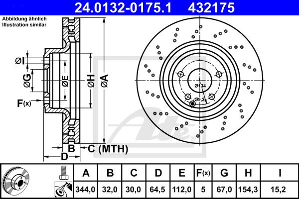 Bremsscheibe Vorderachse ATE 24.0132-0175.1 Bremsscheibe Vorderachse ATE 24.0132-0175.1 von ATE