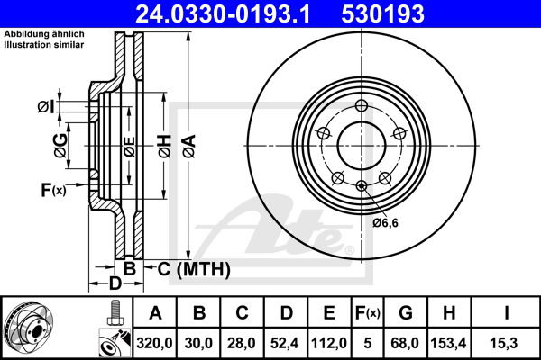 Bremsscheibe Vorderachse ATE 24.0330-0193.1 Bremsscheibe Vorderachse ATE 24.0330-0193.1 von ATE