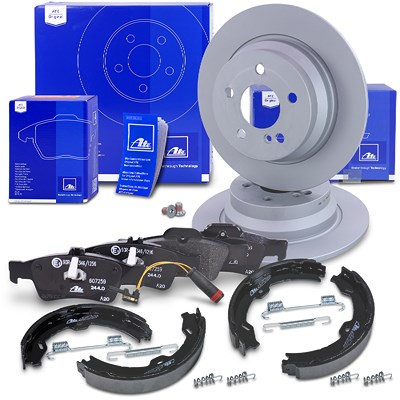 Ate Bremsscheiben +Bremsbeläge +Handbremsbacken +Warnkontakt hinten für Mercedes-Benz Ate Bremsscheiben +Bremsbeläge +Handbremsbacken +Warnkontakt hinten für Mercedes-Benz von ATE