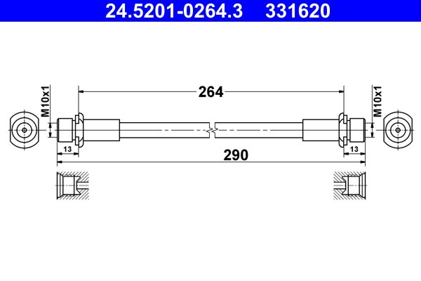 Bremsschlauch ATE 24.5201-0264.3 von ATE