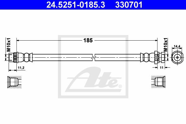 Bremsschlauch ATE 24.5251-0185.3 von ATE