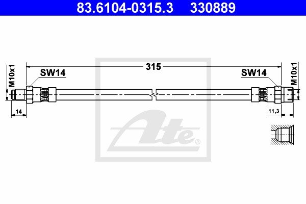 Bremsschlauch ATE 83.6104-0315.3 von ATE