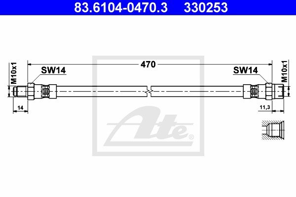Bremsschlauch ATE 83.6104-0470.3 von ATE