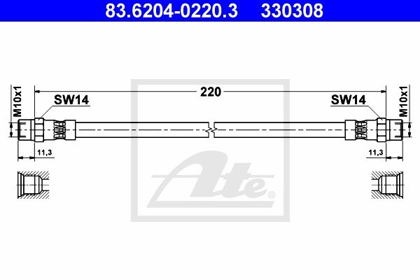Bremsschlauch ATE 83.6204-0220.3 von ATE