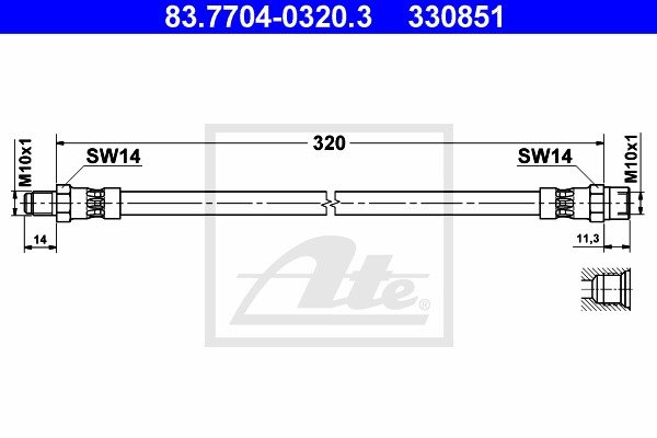 Bremsschlauch ATE 83.7704-0320.3 von ATE