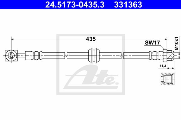 Bremsschlauch Hinterachse ATE 24.5173-0435.3 von ATE