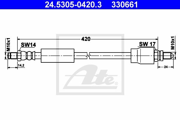 Bremsschlauch Hinterachse ATE 24.5305-0420.3 von ATE