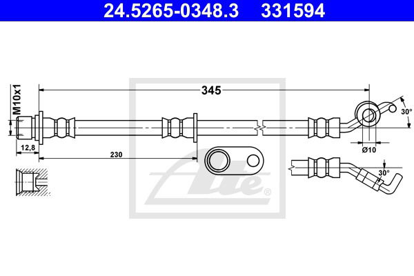 Bremsschlauch Hinterachse links ATE 24.5265-0348.3 Bremsschlauch Hinterachse links ATE 24.5265-0348.3 von ATE