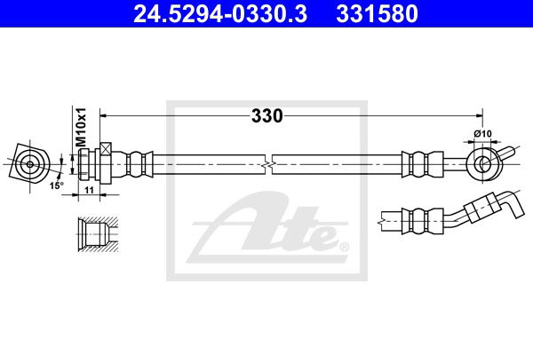 Bremsschlauch Hinterachse links ATE 24.5294-0330.3 von ATE