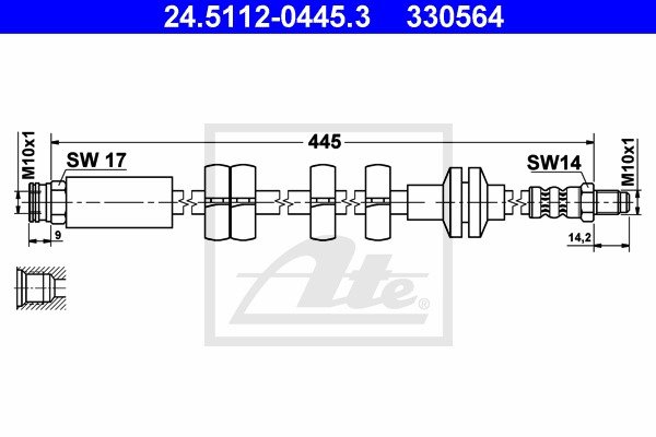 Bremsschlauch Vorderachse ATE 24.5112-0445.3 von ATE
