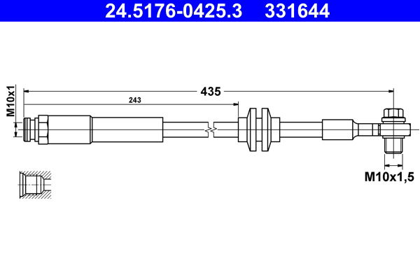 Bremsschlauch Vorderachse ATE 24.5176-0425.3 von ATE