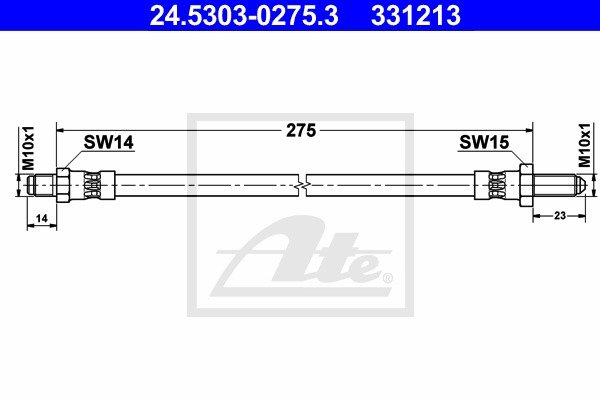 Bremsschlauch Vorderachse ATE 24.5303-0275.3 von ATE