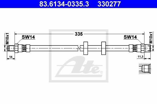 Bremsschlauch Vorderachse ATE 83.6134-0335.3 von ATE