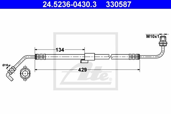 Bremsschlauch Vorderachse links ATE 24.5236-0430.3 von ATE