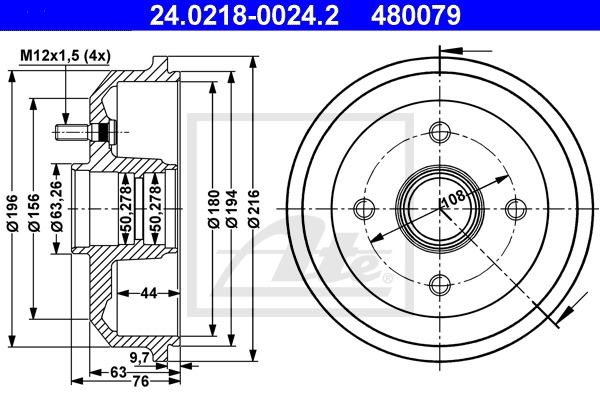 Bremstrommel Hinterachse ATE 24.0218-0024.2 Bremstrommel Hinterachse ATE 24.0218-0024.2 von ATE