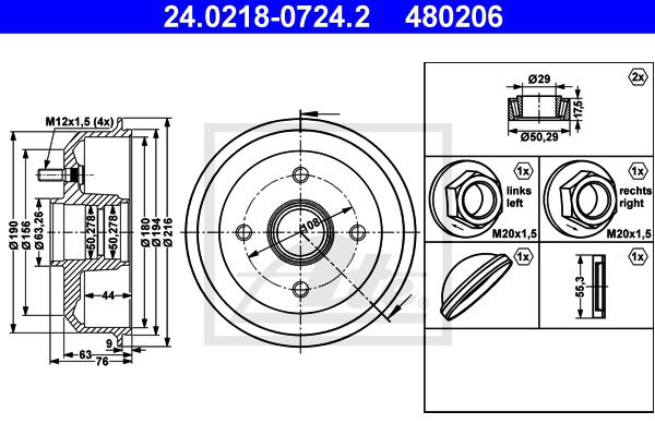 Bremstrommel Hinterachse ATE 24.0218-0724.2 Bremstrommel Hinterachse ATE 24.0218-0724.2 von ATE