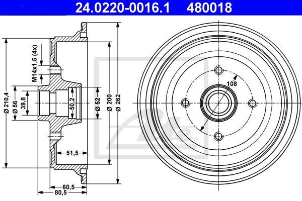Bremstrommel Hinterachse ATE 24.0220-0016.1 Bremstrommel Hinterachse ATE 24.0220-0016.1 von ATE