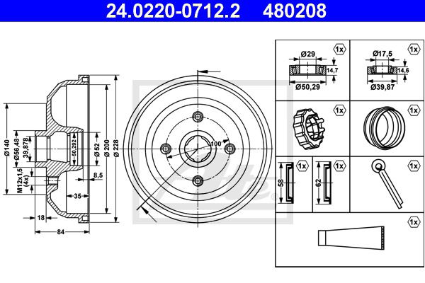 Bremstrommel Hinterachse ATE 24.0220-0712.2 Bremstrommel Hinterachse ATE 24.0220-0712.2 von ATE