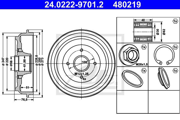 Bremstrommel Hinterachse ATE 24.0222-9701.2 Bremstrommel Hinterachse ATE 24.0222-9701.2 von ATE