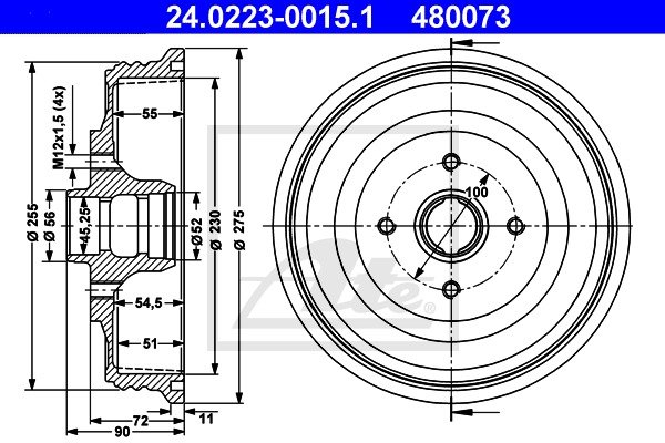 Bremstrommel Hinterachse ATE 24.0223-0015.1 von ATE