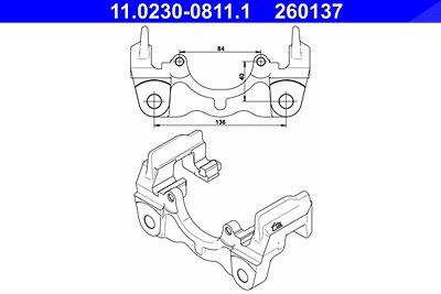 Ate Halter, Bremssattel [Hersteller-Nr. 11.0230-0811.1] für VW von ATE