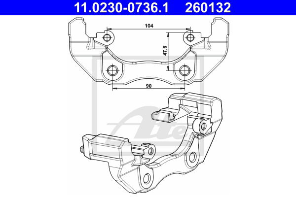 Halter, Bremssattel Vorderachse ATE 11.0230-0736.1 Halter, Bremssattel Vorderachse ATE 11.0230-0736.1 von ATE
