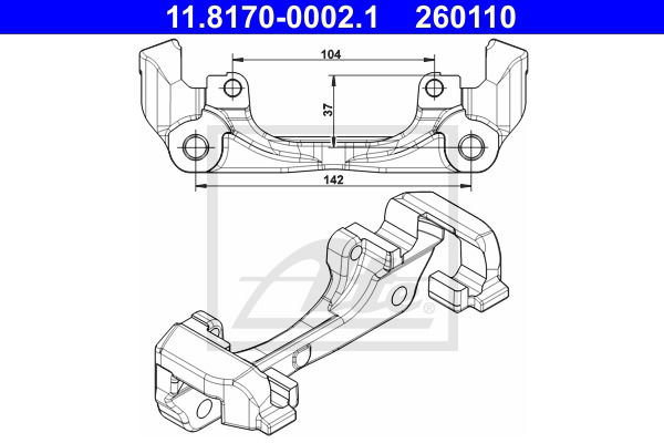 Halter, Bremssattel Vorderachse ATE 11.8170-0002.1 Halter, Bremssattel Vorderachse ATE 11.8170-0002.1 von ATE