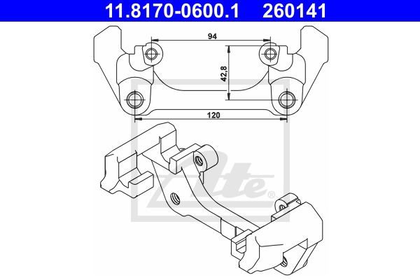 Halter, Bremssattel Vorderachse ATE 11.8170-0600.1 Halter, Bremssattel Vorderachse ATE 11.8170-0600.1 von ATE