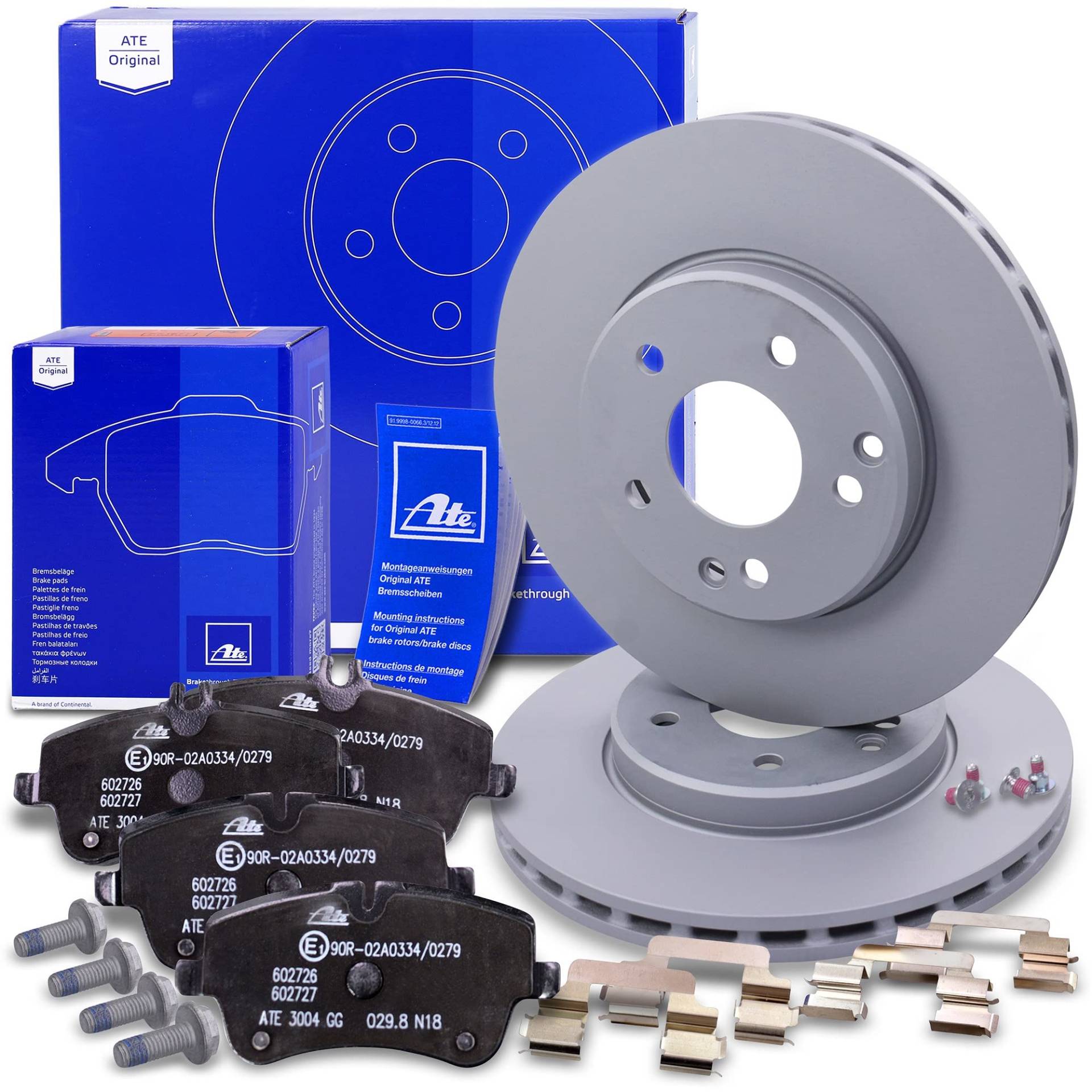 ATE Bremsenset Vorderachse inkl. Bremsscheiben vorne Ø 288 mm belüftet und Bremsbeläge vorne Kompatibel mit MERCEDES C-Klasse (203), CLC-Klasse (CL203), CLK (C209), CLK Cabriolet (A209), SLK (R171) ATE Bremsenset Vorderachse inkl. Bremsscheiben vorne Ø 288 mm belüftet und Bremsbeläge vorne Kompatibel mit MERCEDES C-Klasse (203), CLC-Klasse (CL203), CLK (C209), CLK Cabriolet (A209), SLK (R171) von ATE