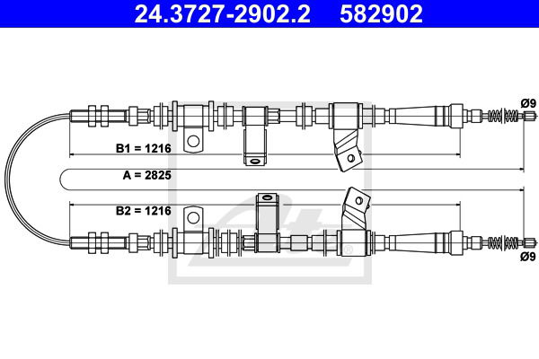 Seilzug, Feststellbremse hinten ATE 24.3727-2902.2 Seilzug, Feststellbremse hinten ATE 24.3727-2902.2 von ATE