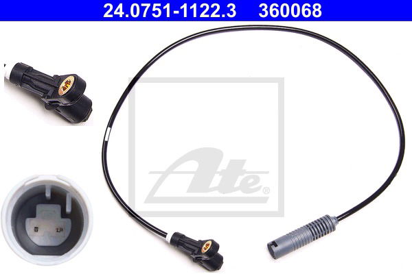 Sensor, Raddrehzahl Hinterachse ATE 24.0751-1122.3 von ATE