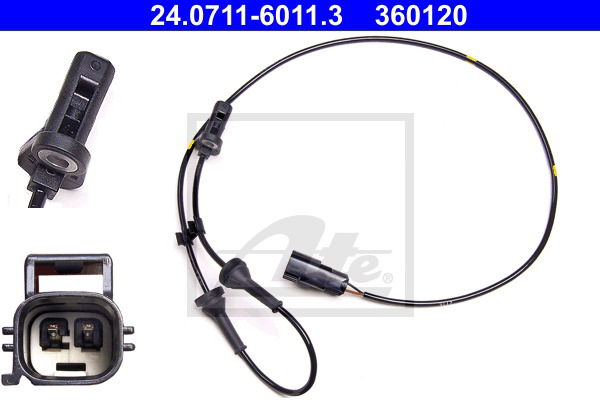 Sensor, Raddrehzahl Vorderachse ATE 24.0711-6011.3 Sensor, Raddrehzahl Vorderachse ATE 24.0711-6011.3 von ATE