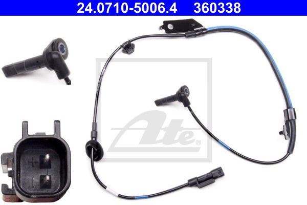 Sensor, Raddrehzahl Vorderachse rechts ATE 24.0710-5006.4 von ATE