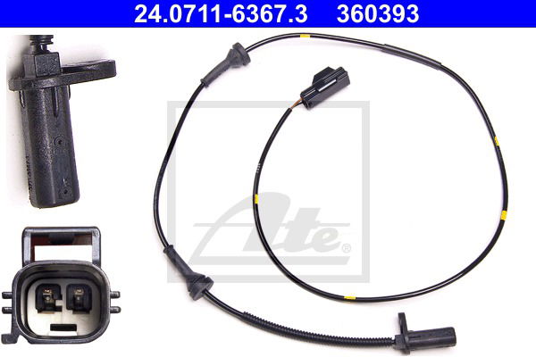 Sensor, Raddrehzahl Vorderachse rechts ATE 24.0711-6367.3 Sensor, Raddrehzahl Vorderachse rechts ATE 24.0711-6367.3 von ATE