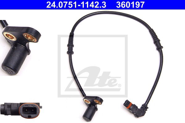 Sensor, Raddrehzahl Vorderachse rechts ATE 24.0751-1142.3 von ATE