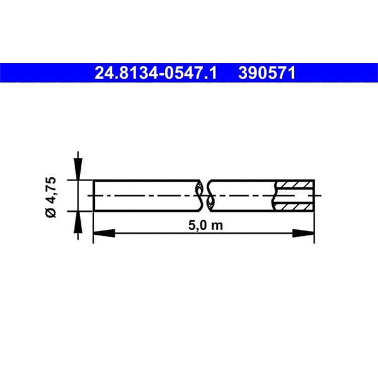 Universal Bremsleitung ATE 5 Meter 4,75mm von ATE