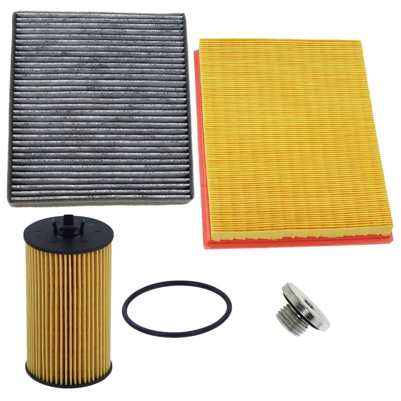 BESTPRICE Inspektionspaket Filterset mit 1x Luftfilter, 1x Innenraumfilter mit Aktivkohle, 1x Ölfilter inkl. Schraube & Dichtring, Kompatibel mit OPEL ASTRA G (T98) (F35), ZAFIRA B (A05) von ENVA MADE FOR QUALITY