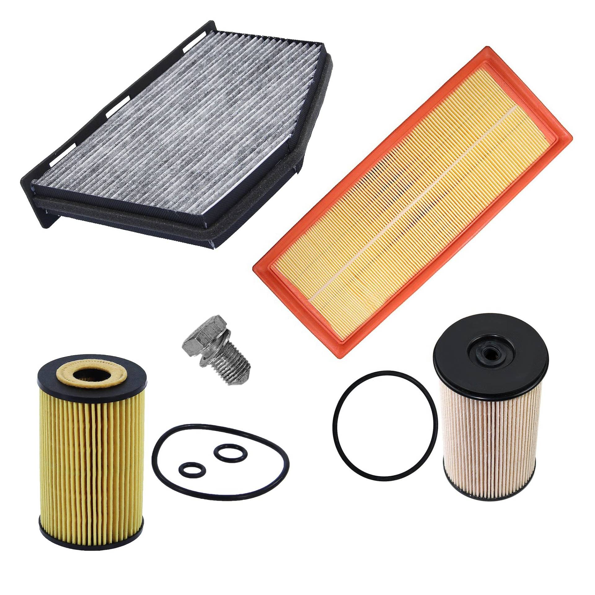 BESTPRICE Inspektionspaket Filterset mit 1x Innenraumfilter (Pollenfilter) mit Aktivkohle, 1x Ölfilter, 1x Kraftstofffilter, 1x Ölablassschraube BESTPRICE Inspektionspaket Filterset mit 1x Innenraumfilter (Pollenfilter) mit Aktivkohle, 1x Ölfilter, 1x Kraftstofffilter, 1x Ölablassschraube von BESTPRICE