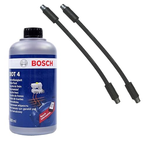 BESTPRICE 2x Bremsschlauch vorne, 1x 500 ml Bremsflüssigkeit DOT-4 Länge 320mm Kompatibel mit AUDI A6 C5 (4B5) (4B2), A4 B5 (8D2) (8D5), SKODA SUPERB 1 (3U4), VW PASSAT (3B2)(3B5)(3B3)(3B6) von ATEC Germany