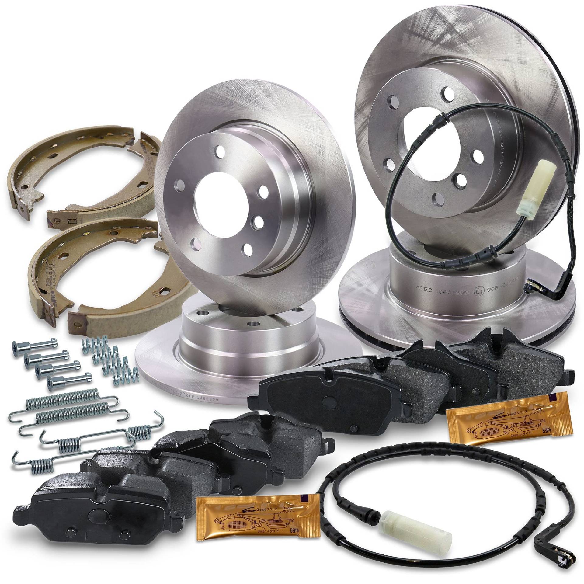 4x Bremsscheiben + Bremsbeläge Bremsklötze + Bremsbacken Bremsbackensatz + Warnkontakt Vorne + Hinten 4x Bremsscheiben + Bremsbeläge Bremsklötze + Bremsbacken Bremsbackensatz + Warnkontakt Vorne + Hinten von ENVA MADE FOR QUALITY