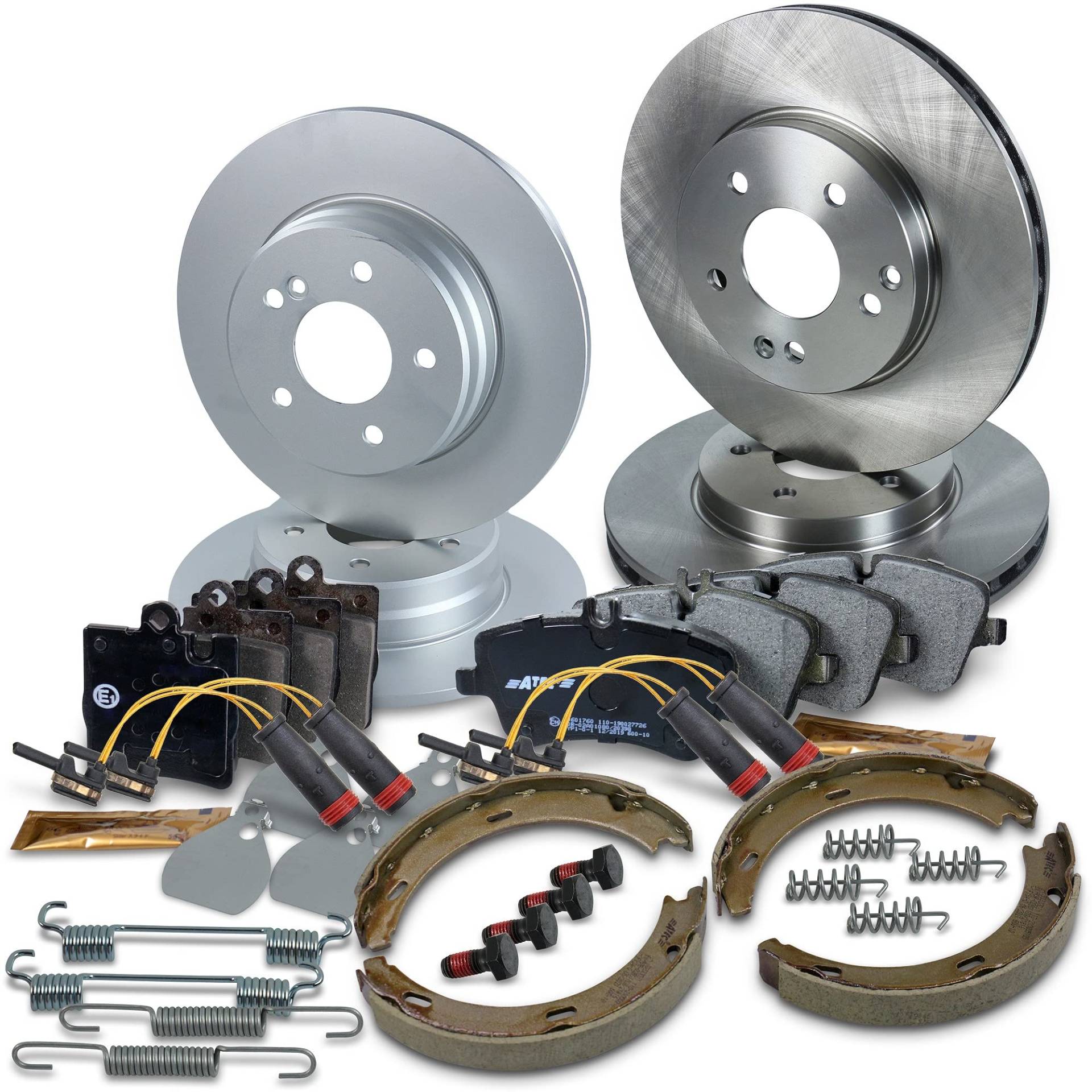 BESTPRICE Bremsenset inkl. Bremsscheiben vorne Ø 288 mm Belüftet + hinten Ø 290 mm Voll + Bremsbeläge vorne und Bremsbacken hinten + Verschleißkontakt, Kompatibel mit MERCEDES C-Klasse T-Model (S203) BESTPRICE Bremsenset inkl. Bremsscheiben vorne Ø 288 mm Belüftet + hinten Ø 290 mm Voll + Bremsbeläge vorne und Bremsbacken hinten + Verschleißkontakt, Kompatibel mit MERCEDES C-Klasse T-Model (S203) von ENVA MADE FOR QUALITY