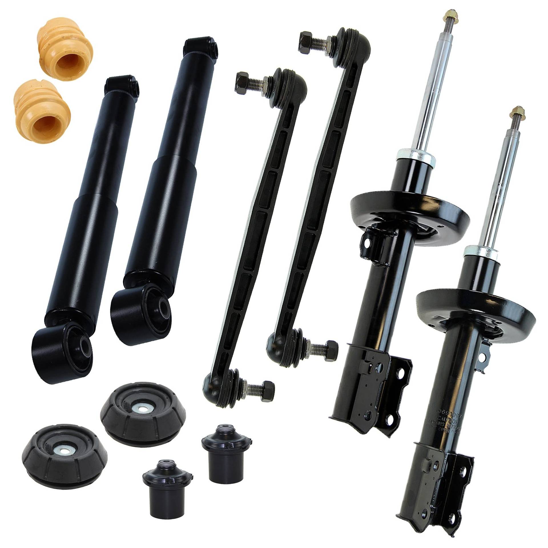BESTPRICE 4x Gasdruck Stoßdämpfer Vorne und Hinten Federbein inkl. Domlager & Staubschutzsatz + 2x Koppelstange, Kompatibel mit OPEL ASTRA G (T98) (F70) BESTPRICE 4x Gasdruck Stoßdämpfer Vorne und Hinten Federbein inkl. Domlager & Staubschutzsatz + 2x Koppelstange, Kompatibel mit OPEL ASTRA G (T98) (F70) von ENVA MADE FOR QUALITY