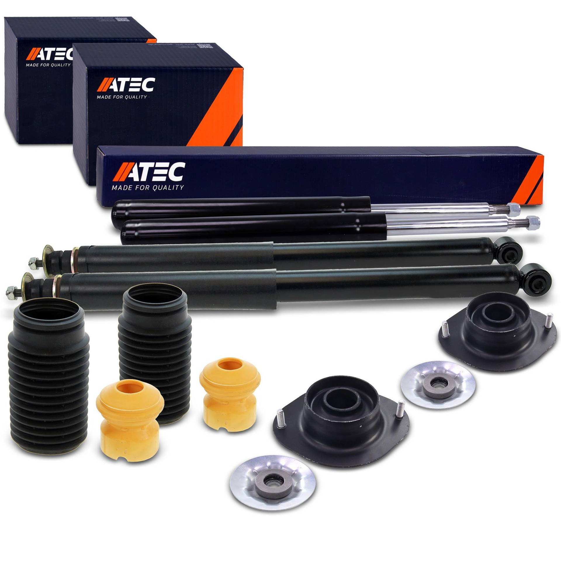 ATEC Germany 2x Gasdruck Stoßdämpfer Vorne Federbein inkl. Domlager & Staubschutzsatz, Kompatibel mit OPEL ASTRA F (T92), ASTRA F Cabriolet (T92), ASTRA F Caravan (T92), ASTRA F CC (T92) von ATEC Germany