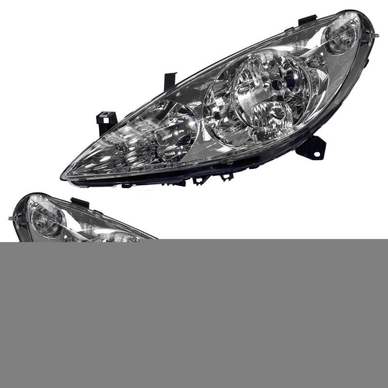 ATEC Germany 2x Hauptscheinwerfer vorne links + rechts H1 / H7 Frontscheinwerfer mit Stellmotor für Leuchtweiteregulierung für Typ Valeo, Kompatibel mit PEUGEOT 307 (3A/C) (3E) (3B) (3H) von ATEC Germany