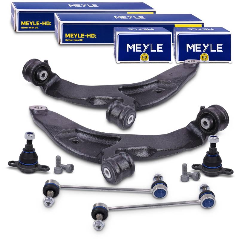 ATEC Germany 2x Querlenker + 2x MEYLE Traggelenk + 2x MEYLE Koppelstange vorne mit Zubehör mit Gummilager von ATEC Germany