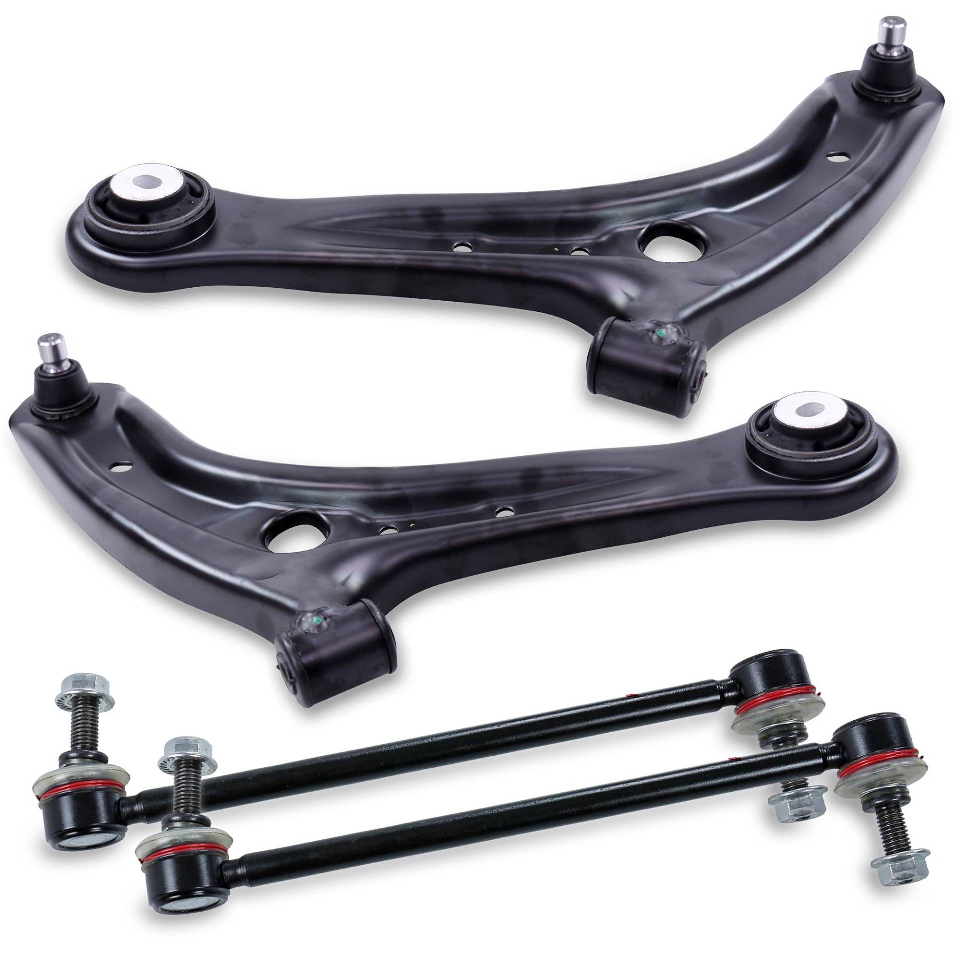 ATEC Germany 2x Querlenker Vorderachse vorne links & rechts, 2x Koppelstange vorne Kompatibel mit FORD FIESTA Mk6 (CB1, CCN), FIESTA Mk6 Van, MAZDA 2 (DE_, DH_) von ATEC Germany